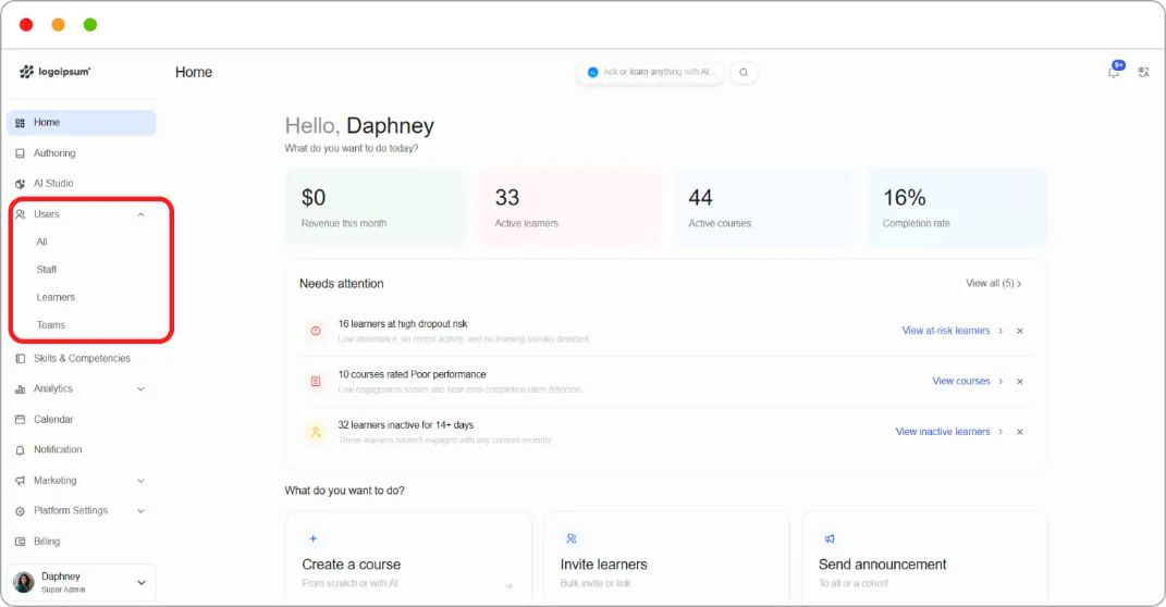 General overview: Users, roles and teams screenshot 1