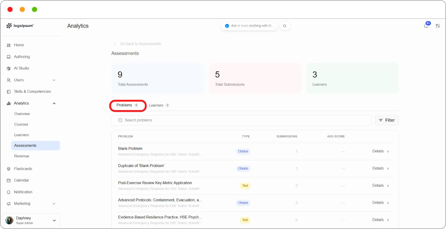 How to view assessment results screenshot 25