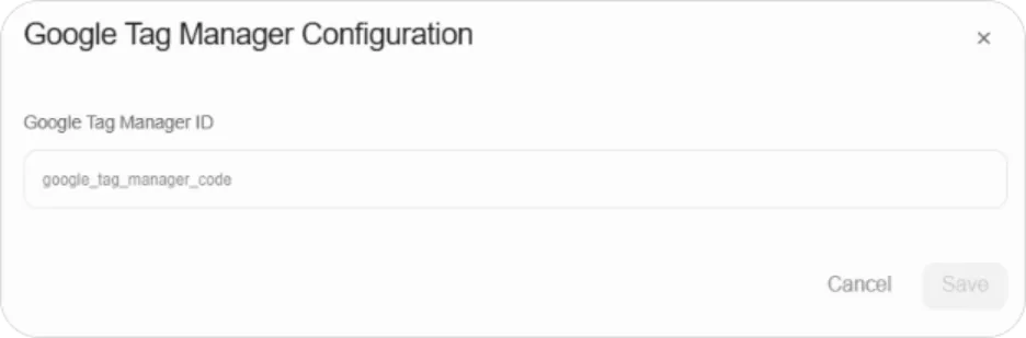 Google Tag Manager Configuration dialog