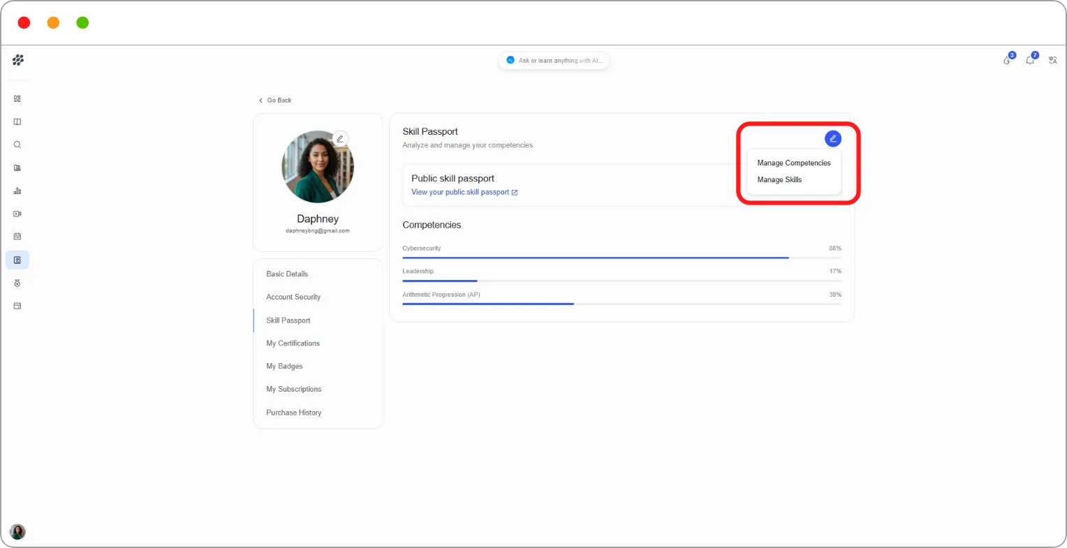 How to manage your Skill Passport screenshot 46
