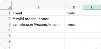 The enrolment CSV template