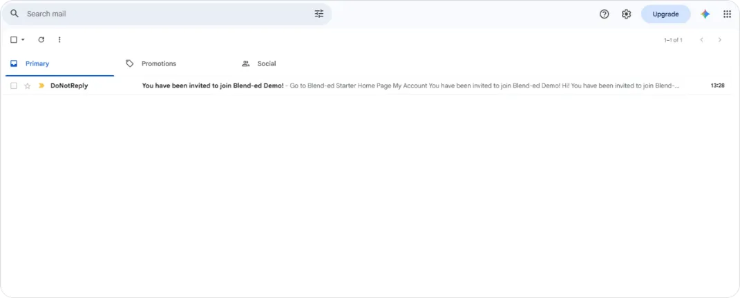 The invitation email