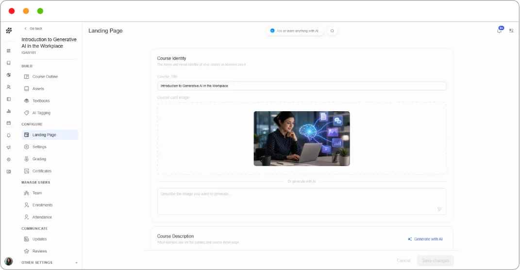 Course Identity with AI image generation