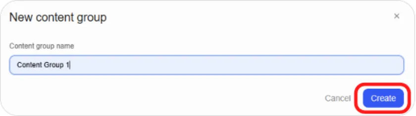 Group configurations with a content group
